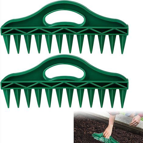 Perforateur à graines vert (3013cm, 2 trous) pour perforer le sol, semer et couper les graines de jardinage. (1/5)
