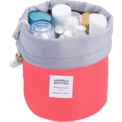 Trousse de toilette, sac à maquillage femme, trousse de toilette à cordon, étui de rangement pour salle de bain, pochette de maquillage imperméable et pliable, organisateur de voyage cosmétique (1/5)