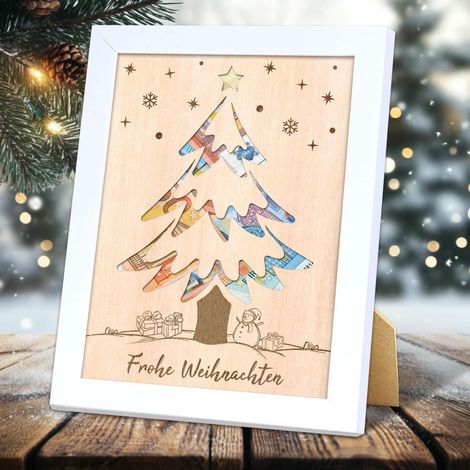 Geldgeschenk Bilderrahmen Verpackung Weihnachtsbaum Weihnachten (1/5)