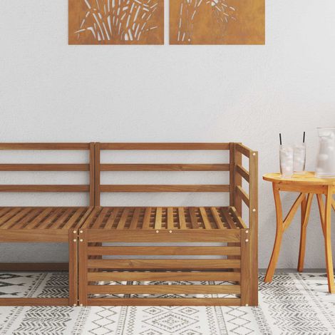 Outdoor Ecksofa Massivholz Akazie Natur 83 x 83 x 73 cm (1/5)