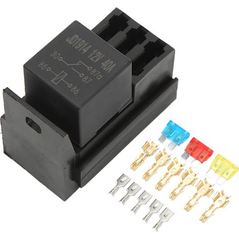 Boîte à fusibles et relais avec porte-fusibles à lames en ABS résistant à la chaleur et 11 cosses plates pour voiture 12 V