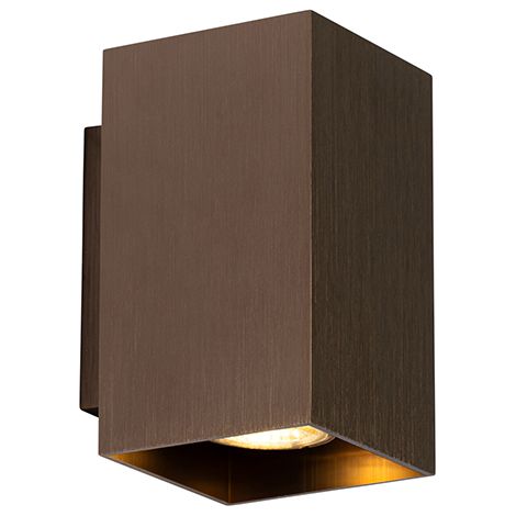 Modern Wall Light Dark Bronze Square 2-Light - Sandy