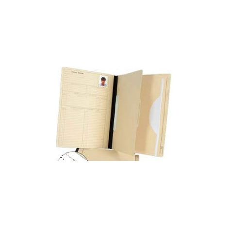 Fraschini Personalakte 2022 mit 2 ausklappbaren Fächern aus 420g-Karton in Sandfarbe, 31,5x26,5 cm