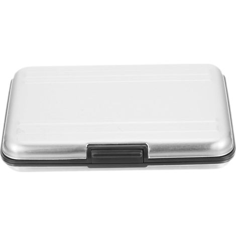 Boîte de Rangement Étanche en Abs et Aluminium 8 Emplacements pour Cartes Mémoire Étui Porte-Cartes Argenté pour Appareil Photo (1/5)