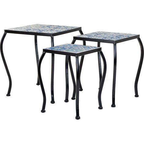 Set 3 soportes de mosaico y metal negros