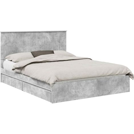 Maison Exclusive - Aufbewahrungsbett Beton Grau 150 x 200 cm Holz