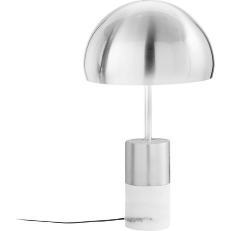 "Lampada da tavolo IGEA in metallo nichel con base effetto marmo"