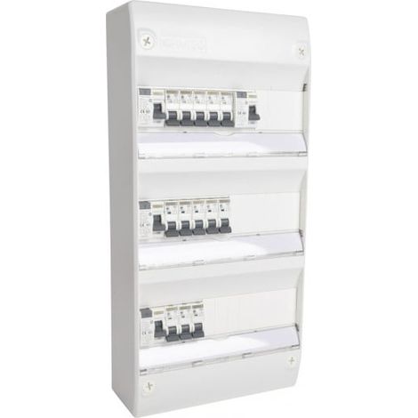 Tableau électrique pré-équipé 3 rangées NF – 4 ID 40A – 13 disjoncteurs – IP30 – Type saillie – Garantie 5 ans – Ohmtec