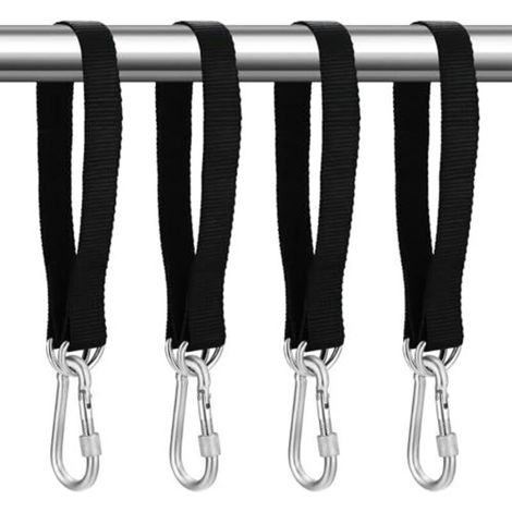 Cinghie di sospensione per amache e altalene – Tenbrachian – Set di 4 cinghie 50 cm × 25 mm con moschettoni + anelli a D