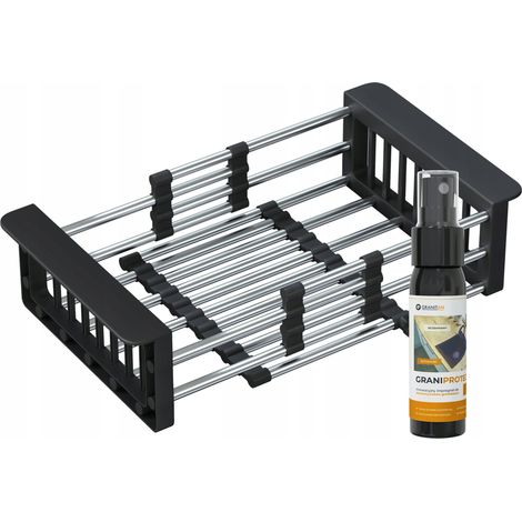 PANIER D'ÉGOUTTAGE TÉLESCOPIQUE + IMPRÉGNATEUR D'ÉVIER (1/5)