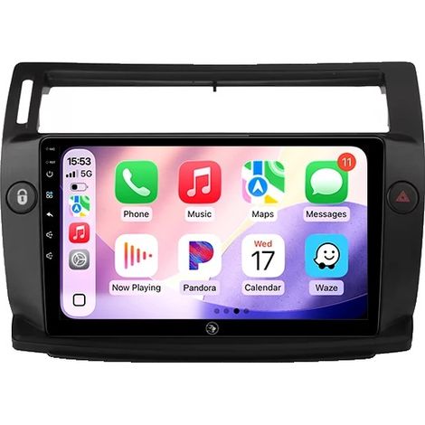 Autoradio, supporto multimediale, comandi al volante, compatibile con Citroën C4 C-Triomphe C-Quatre 2004 - 2009 wireless, G5 4G 64G Nero (1/2)