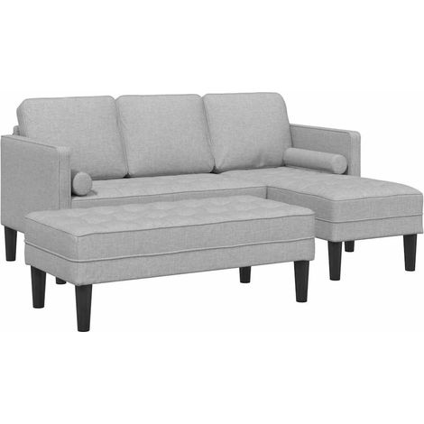 Sofa Set 2 pcs Wolkengrau 173 x 131 x 67 cm Stoff vidaXL (1/5)