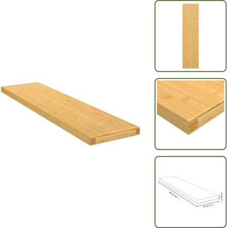 Étagère murale 80x20x2,5 cm bambou - Étagère Murale - Étagère Bambou - Rangement Mural - Décoration Murale - Étagère Flottante (1/5)