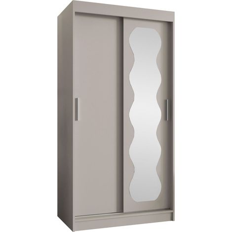 Armoire Hartford 578, Cachemire, 200x100x62cm, Portes d'armoire: Coulissantes, Nombre d'étagères: 3