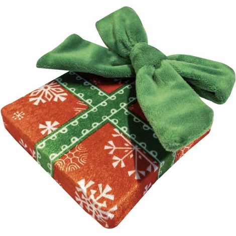 Set 3 pezzi Gioco Cane Xmas Gift 14 cm peluche natalizio a forma di pacchetto morbido e con suono