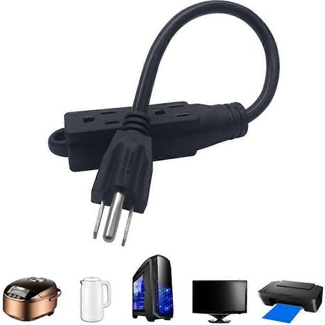 Rallonge électrique standard américaine, câble d'alimentation mâle-femelle de 0,92 m (1/4)