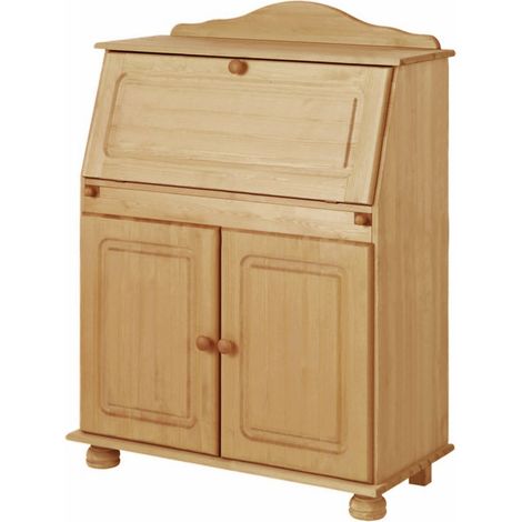 MetteSecrétaire avec 2 portes en pin nature (1/5)