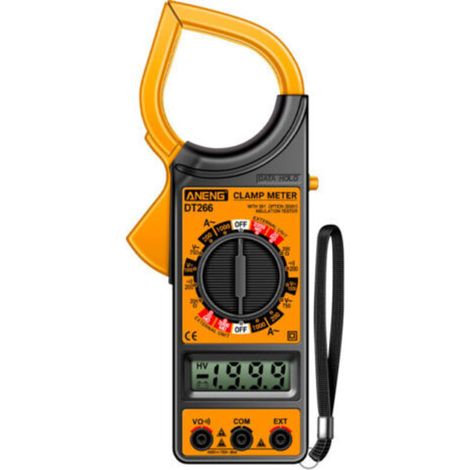 DT266 True RMS Digital-Zangenmessgerät mit LCD-Anzeige, 1999 Zählerstände, AC/DC-Strom- und Spannungsprüfer, Multimeter, Zangenmessgerät mit LCD-Bildschirm