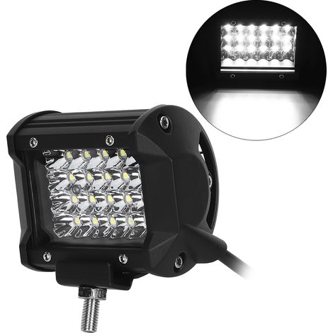 24 LED 4 Rangées 72W LED Projecteur Travail Auto IP67 Étanche Phare SUV 4x4 Lampe Stroboscope (1/5)