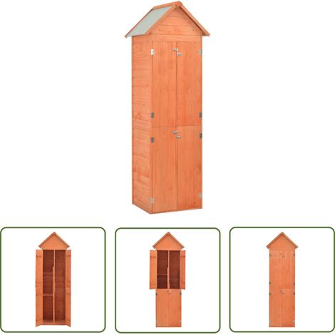 The Living Store Garten-Geräteschuppen 71x60x213 cm Holz - Holzschuppen - Gartenschuppen - Gerätehaus - Werkzeuglager - Wetterfestes Dach (1/5)
