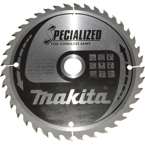 Makita SPECIALIZED B-32954 Hartmetall Kreissägeblatt 165 x 20 x 1 mm Zähneanzahl: 40 1 St.