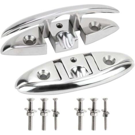 Pince pliante de 5 pouces en acier inoxydable 316 pour corde marine, pince d'échafaudage réversible, adaptée aux navires, kayaks et à la décoration, matériel de montage inclus. (1/4)