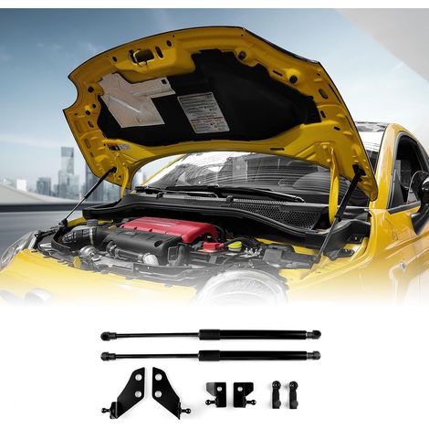 Lot de 8 supports de levage de capot avant chargés au gaz pour Fiat 500 500c 500e Abarth 595 695 Barre de support hydraulique pour capot de moteur 8 pièces (noir) (1/5)