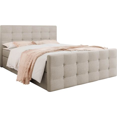 Lit boxspring Memphis 113, Rico 01, Continental, Double, 160x200, Tissu, Disponible, 165x216x105cm (1/5)