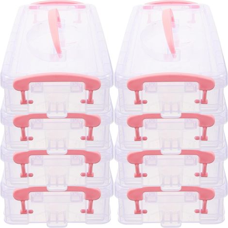 Piece Pack Stackable Plastic Pencil Box Organizer with Lid