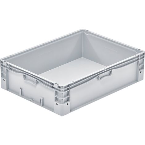 PROVOST - Bac gerbable Norme Europe en polypropylène gris - 800 x 600 x 220 mm