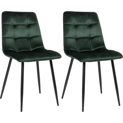Set di 2 sedie da pranzo Tilde verde Velluto (1/5)