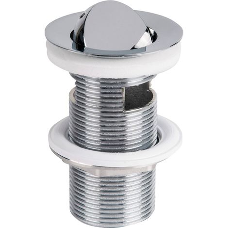 Piletta anti-ladro in ottone cromato per lavabo e bidet H.90 ø63 x 1.1/4" con troppopieno - mod. Trotter -830.1805 (1/3)