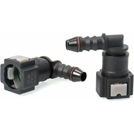 Lot de 2 Connecteur de Tuyau de Carburant de Voiture , Raccord durite essence , connecteur rapide à 90 degrés , plastique 7.89mm Connecteur ID6 (1/5)