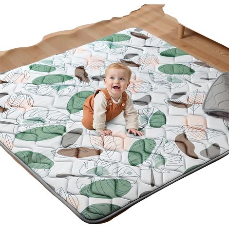 Alfombra de juegos para bebé, diseño antideslizante, plegable y lavable a máquina, 127 cm x 127 cm (a), Rainforest (1/2)