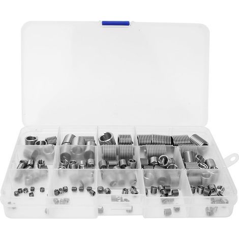 120 Pièces Insert Fileté en Acier Inoxydable pour Réparation de Filets M3-M12 avec Boîte (1/5)