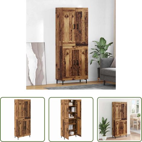 Rangement salon - Haut Armoire 2 pcs Bois Ancien Bois d'ingénierie (1/5)