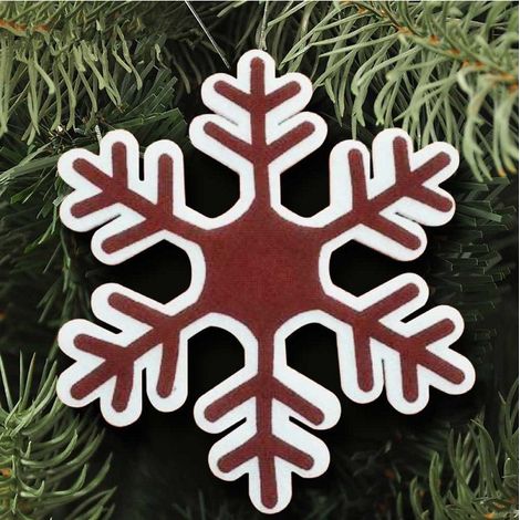 TrAdE Shop Traesio - Appendino Fiocco Di Neve Natale Ovatta E Juta 44 Cm Decorazioni Natale - (1/3)
