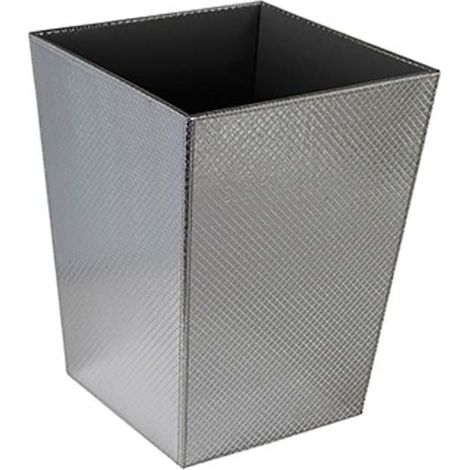 Poubelle salle de bain Ecopelle en cuir synthéthique L23 x l23 x h30 cm - couleur argent - Koh-I-Noor