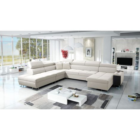 Großer multifunktionaler Eckschrank Morena X, Uttario Velvet Ecru Rechts (1/5)