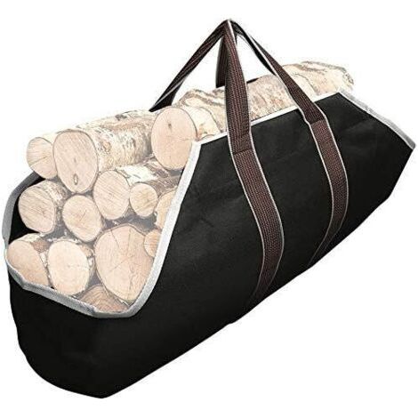 ZOLGINAH Toile Sac à bûche Cheminée Sac de Rangement pour Le Bois de Chauffage Grande capacité Porte-bûches De Plein air Porte-bûches en Bois ciré avec poignées Solide Sac de Transport en Bois (1/5)