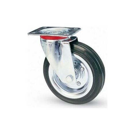 1PZ RUOTA GIREVOLE PER CARRELLI art.80 mm. 80-piastra mm.100x85 (1/2)