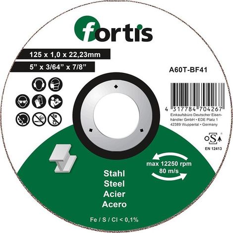 Taglio Acciaio Disco 125 X 10Mm Curvo Fortis