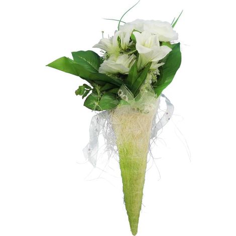 Fleurs dans un cocon en sisal, décoration de Pâques à suspendre. (1/3)