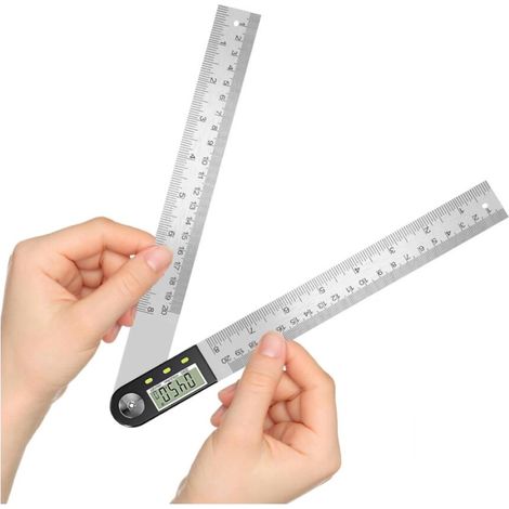 Rapporteur D'angle Numerique, 8in/200mm Rapporteur Numérique à Double Échelle, Rotation 360°, avec Écran LCD, pour Travail du Bois,Construction et Mesure