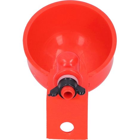 Bebedero automático para pollos, 2 unidades, plástico rojo, 11,5 x 6,3 cm, dispensador de agua para pollos, palomas y aves de corral. (1/5)