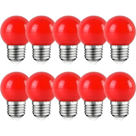 Coprilampada E27, 2W, lampadina LED Edison, lampadina rossa per golf, patio per feste, Natale, confezione da 10 [Classe energetica E] (1/4)