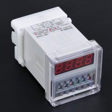 1 Relais temporisé cyclique DH48S-S, affichage numérique LED, boîtier ABS, couvercle transparent, commande automatique (1/4)
