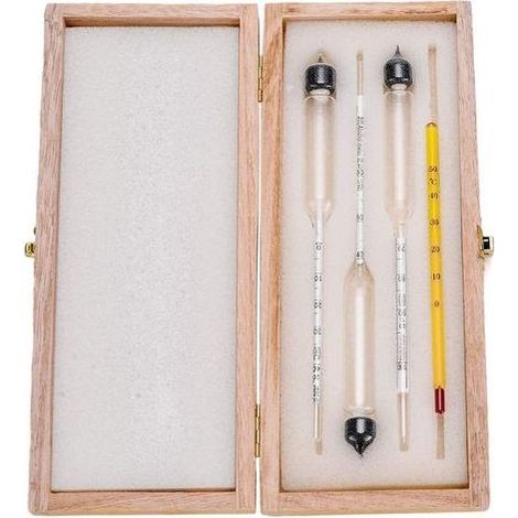Alcoomètre 3pcs avec thermomètre Alcoomètre Teneur en alcool 0-40, 40-70, 70-100 Vol% Densimètre pour Spiritueux Distillats Whisky Brandy Vodka