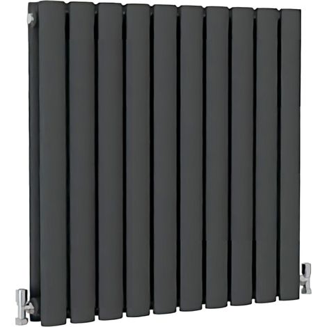 SKY Bathroom Oval Column Radiator Horizontal 600x590mm Double Anthracite