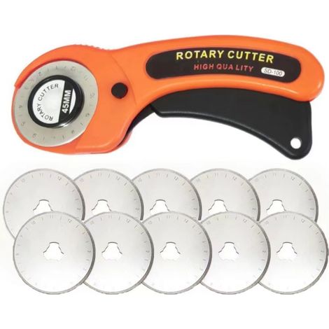 Taglierina rotante professionale per tessuti da 45 mm - Strumento di taglio a rullo per tessuti - Strumento per cucito e quilting su carta - Strumento fai-da-te per la creazione di abbigliamento - 45  (1/5)